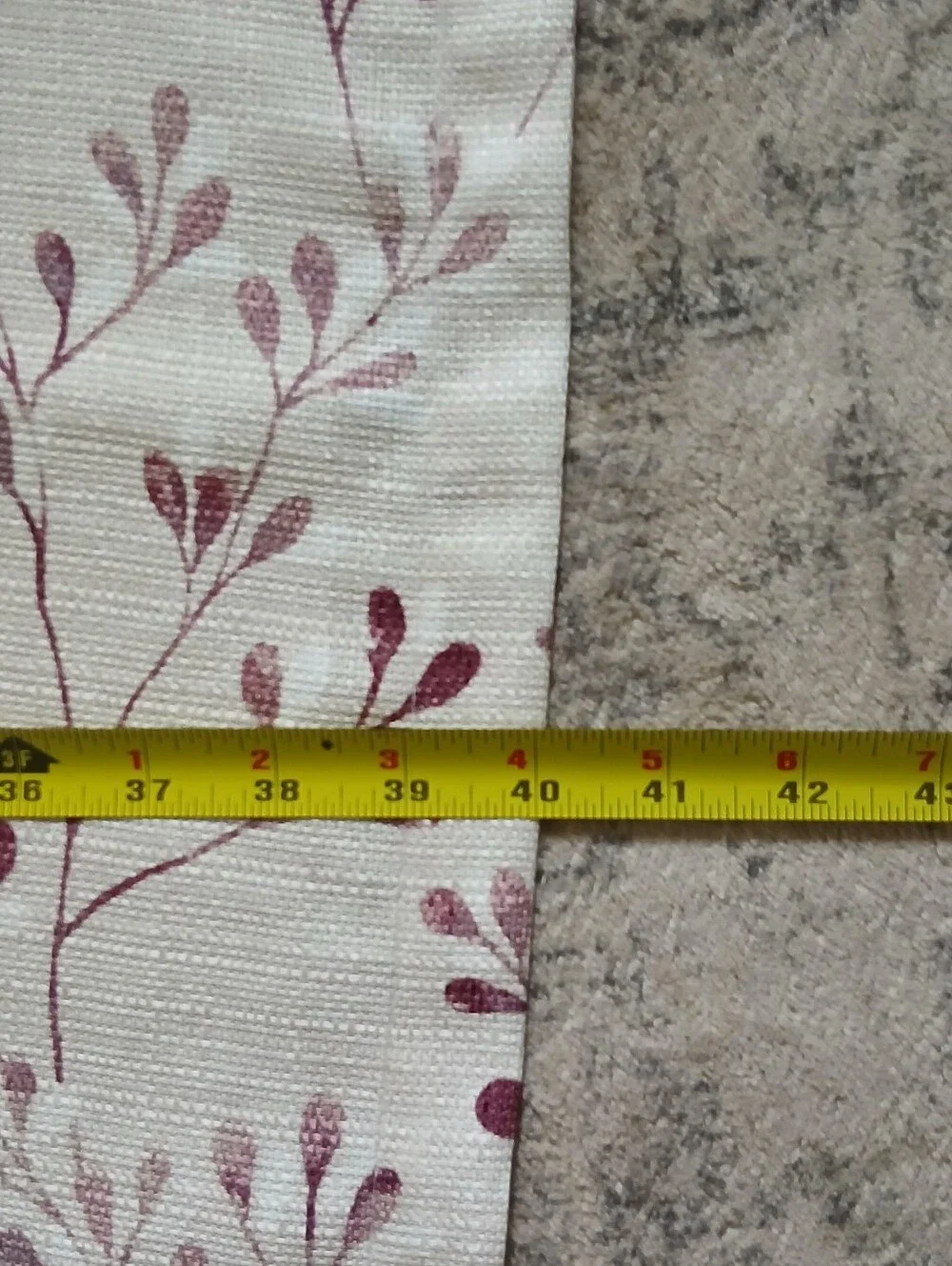 Charming Botanical Curtains – Warm Beige & Plum Vine Pattern